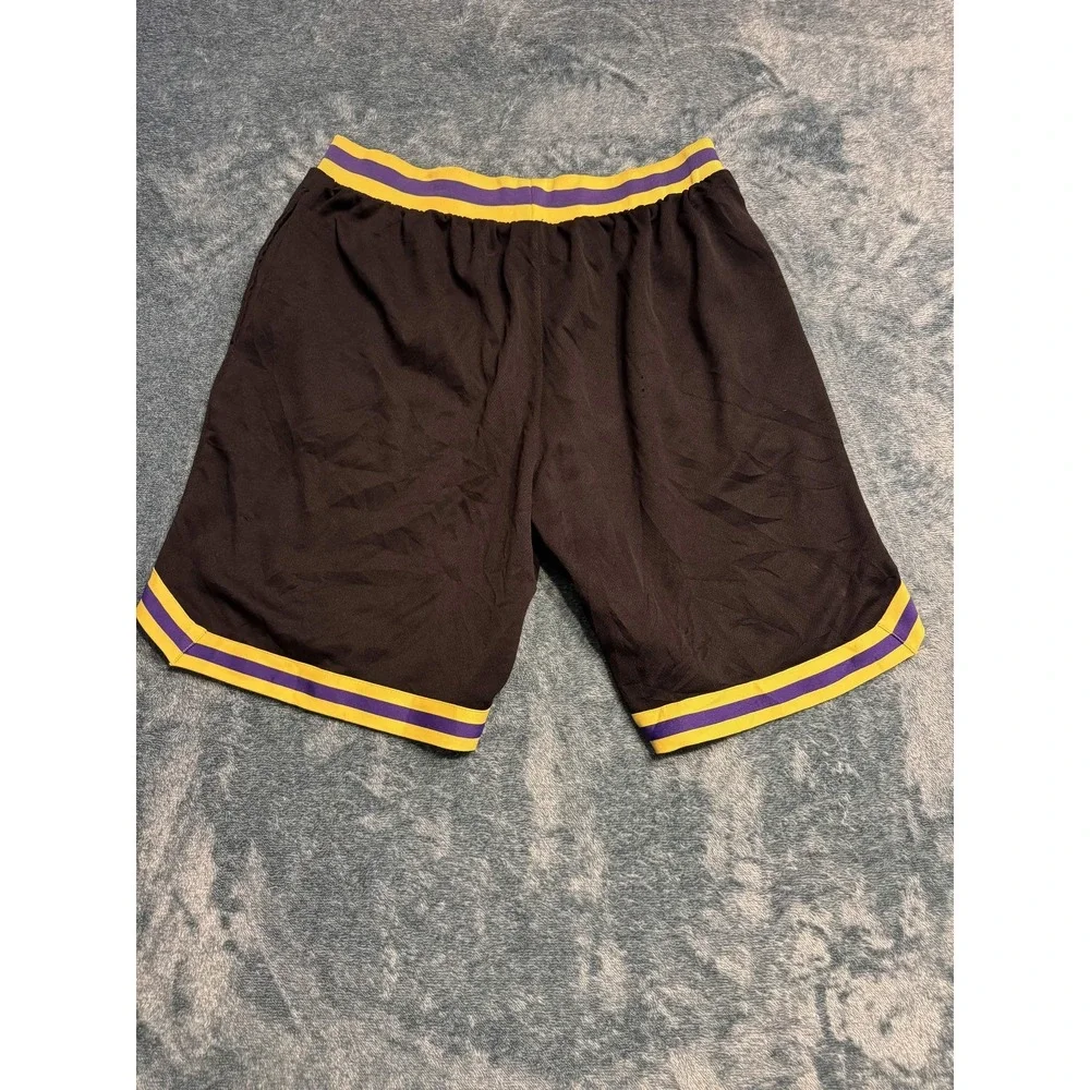 NBA Los Angeles Lakers LeBron James #23 Basketball Shorts XL Black Yellow